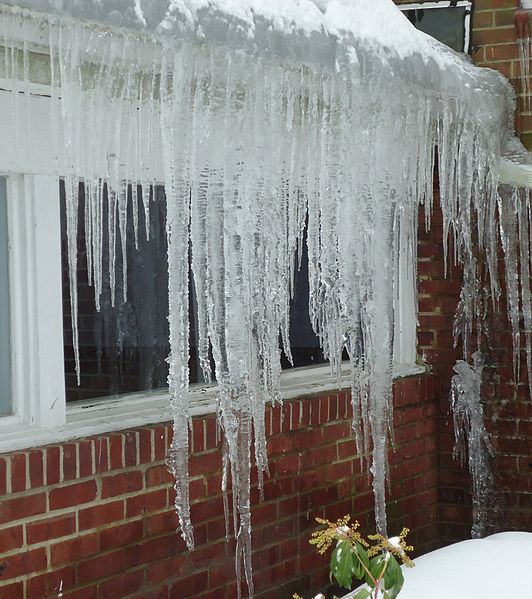 ICE DAMS AND ICICLES